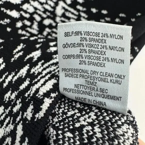 Opening Ceremony Women’s Size XS Black and White Print Knit Stretch Pencil Skirt - Picture 4 of 5